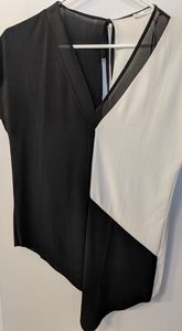 Asymmetrical black & white Zara top